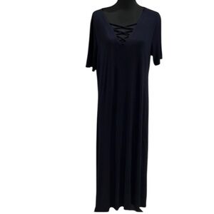 Philosophy Blue V-Neck Short Sleeve Maxi Dress size XL